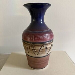 Vintage Studio Art Pottery Vase Signed TAF Handmade *READ Boho Gift Decor